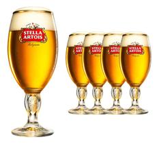 Jogo de 4 Copos De Cerveja Stella Artois Taça Chopp 330ml Cálice Original