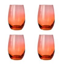 Jogo de 4 Copos em Cristal Laranja 510ml Jogo de 4 Copos em Cristal Laranja 510ml