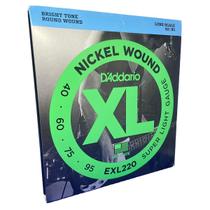 Jogo de 4 cordas Daddario para contrabaixo EXL220 nickel Wound