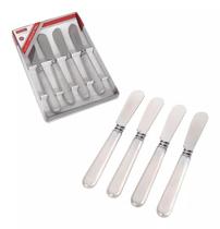 Jogo de 4 espatulas em aço inox pate perola hauskraft