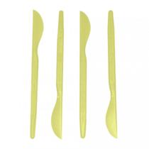 Jogo de 4 Estecas Facas Amarelo para Massas Bluestar