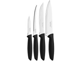 Jogo De 4 Facas De Cozinha Inox Tramontina Preto Plenus
