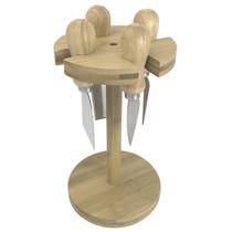 Jogo de 4 facas para queijo com suporte em bambu -Dynasty Jogo de 4 facas para queijo com suporte em bambu -Dynasty