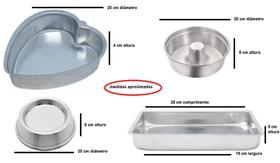 Jogo De 4 Formas Alumínio Polido Grosso Assadeira Coração, Retangular, Vulcão E Pudim Jogo De 4 Formas Alumínio Polido Grosso Assadeira Coração, Retangular, Vulcão E Pudim