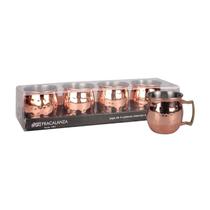 Jogo de 4 mini canecas de shot em aco inox 60ml Jogo de 4 mini canecas de shot em aco inox 60ml