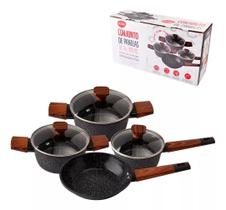 Jogo De 4 Panelas De Alumínio Com Tecnologia Antiaderente