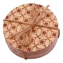 Jogo De 4 Porta Copos Em Bambu D10Xa2,8Cm - Dynasty