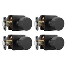 Jogo de 4 Puxadores para Porta Goldenwarm Preto Fosco para Passagem Jogo de 4 Puxadores para Porta Goldenwarm Preto Fosco para Passagem