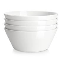 Jogo de 4 tigelas MALACASA 1770 ml em porcelana branca