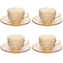 Jogo De 4 Xícaras Café 85ml Cristal Âmbar Menfis Hauskraft Jogo De 4 Xícaras Café 85ml Cristal Âmbar Menfis Hauskraft