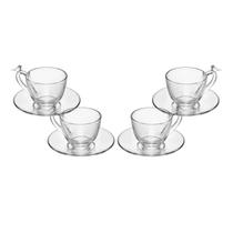 Jogo de 4 Xicaras Chá com Pires Passaros 180ml - Wolff