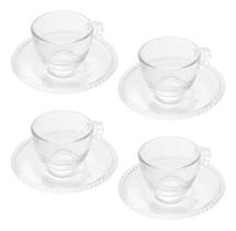 Jogo de 4 Xícaras de Café com Pires Crystal Pearl 80ml Wolff Jogo de 4 Xícaras de Café com Pires Crystal Pearl 80ml Wolff