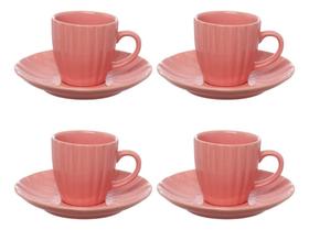 Jogo De 4 Xícaras Para Café 90ml Bella Rosa Hauskraft Jogo De 4 Xícaras Para Café 90ml Bella Rosa Hauskraft