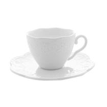 Jogo de 4 Xícaras Para Café Butterfly Porcelana Branco 120ml