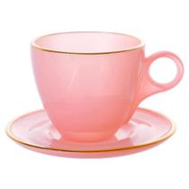 Jogo De 4 Xícaras Para Chá 170ml Cristal Rosa Matte Hauskraft