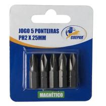 Jogo de 5 Bits Magnético Ponteira Ph2 X 25Mm - Guepar