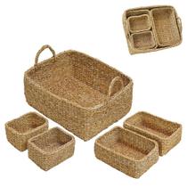 Jogo de 5 Cestos Decorativos de Sisal Jogo de 5 Cestos Decorativos de Sisal