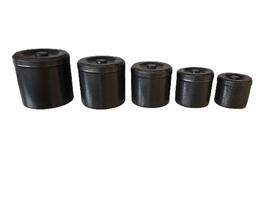Jogo de 5 Latas de Mantimentos 14/22cm Craqueado Preto