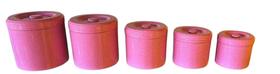 Jogo de 5 Latas de Mantimentos 14/22cm Craqueado Rosa Jogo de 5 Latas de Mantimentos 14/22cm Craqueado Rosa