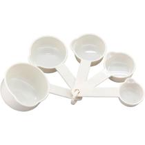 Jogo de 5 Medidores Xícara de Plástico Branco Resistente - NH