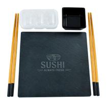 Jogo de 5 pecas para sushi em ardosia e bambu L29xP24xA4cm - Dynasty