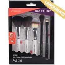 Jogo de 5 Pinceis Makeup Face Wb801 Profissional Macrilan