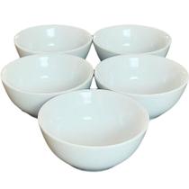 Jogo de 5 Tigelas de Porcelana Branca de 250ml para Açai e Sobremesas