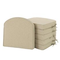 Jogo de 6 Almofadas para Cadeira Externa Fitfree 43 x 41 cm Bege