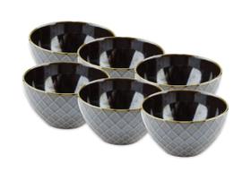 Jogo De 6 Bowls Geometrix Fine Em Cerâmica 580 Ml Marrom - Lhermitage Jogo De 6 Bowls Geometrix Fine Em Cerâmica 580 Ml Marrom - Lhermitage