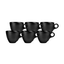 Jogo De 6 Canecas 170ml De Vidro Preto Dubai Hauskraft