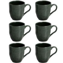 Jogo de 6 Canecas Arauco 273ml Verde Xícara de Chá Cerâmica Porto Brasil