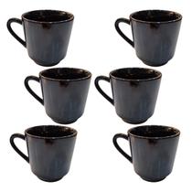 Jogo De 6 Canecas De Porcelana Lisa Para Chá E Café 200ml Jogo De 6 Canecas De Porcelana Lisa Para Chá E Café 200ml