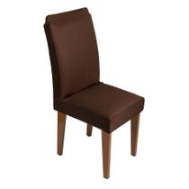 jogo de 6 capas para cadeira jantar malha gel com elástico tabaco wellus enxovais