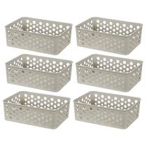Jogo de 6 cestos organizadores pequenos várias cores usual