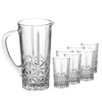 Jogo De 6 Copos Altos 270ml E Jarra 1L De Vidro Stella Wolff Jogo De 6 Copos Altos 270ml E Jarra 1L De Vidro Stella Wolff