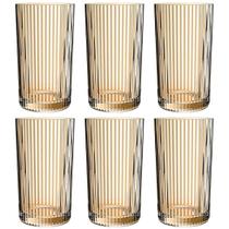 Jogo De 6 Copos Altos 420ml Âmbar Graffiato Hauskraft