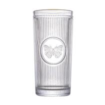 Jogo de 6 copos altos Borboleta Cristal gold rim 350ml -L Hermitage