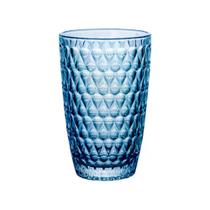 Jogo de 6 copos Amelie em vidro 355ml A13cm cor azul