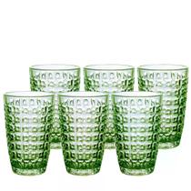 Jogo de 6 copos Chevalier em vidro 355ml A13cm cor verde