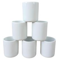 Jogo de 6 Copos de Porcelana Branca 300ml - Kit Completo