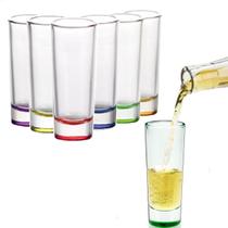 Jogo De 6 Copos De Shot Long Valdivia 50ml Kit Copo Colors Identificação por Cor Pinga Licor Shots Jogo De 6 Copos De Shot Long Valdivia 50ml Kit Copo Colors Identificação por Cor Pinga Licor Shots