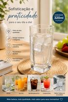 Jogo de 6 Copos de Vidro Quadrado Texas 290ml Transparente