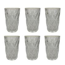 Jogo de 6 Copos em Cristal com Borda de Ouro - 350ml Jogo de 6 Copos em Cristal com Borda de Ouro - 350ml
