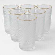 Jogo de 6 Copos Imperial Style Borda Dourada 350ml - Gamma