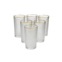 Jogo de 6 Copos Imperial Style Borda Dourada 350ml Gamma Jogo de 6 Copos Imperial Style Borda Dourada 350ml Gamma