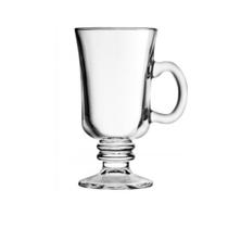 Jogo de 6 Copos para Capuccino com Alça e Pé de Vidro Transparente 250ml