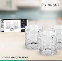 Jogo de 6 Copos Para Whisky e Drinks 320ML Alta Qualidade