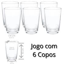 Jogo de 6 Copos Vidro 270ml - Vidro Grosso e ideal para Agua, Refrigerante, Suco, Cerveja Jogo de 6 Copos Vidro 270ml - Vidro Grosso e ideal para Agua, Refrigerante, Suco, Cerveja