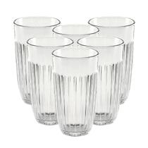 Jogo De 6 Copos Vidro Resistente Cozinha Designer Moderno