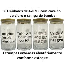 Jogo de 6 Copos Vidro Vários Modelos para Sucos Drinks Café Bambu Jogo de 6 Copos Vidro Vários Modelos para Sucos Drinks Café Bambu